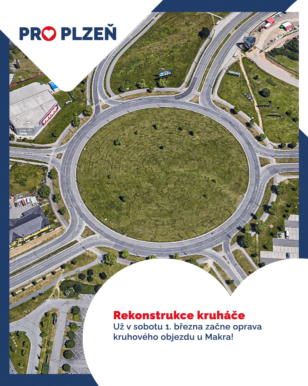 Rekonstrukce okružní křižovatky u Makra začíná